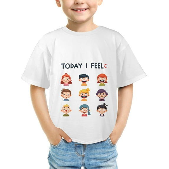 WISHTIME Kids' T-Shirt Dot Happy Dot Day 2024 Funny Colorful Polka Short Sleeve Size XS-XL White