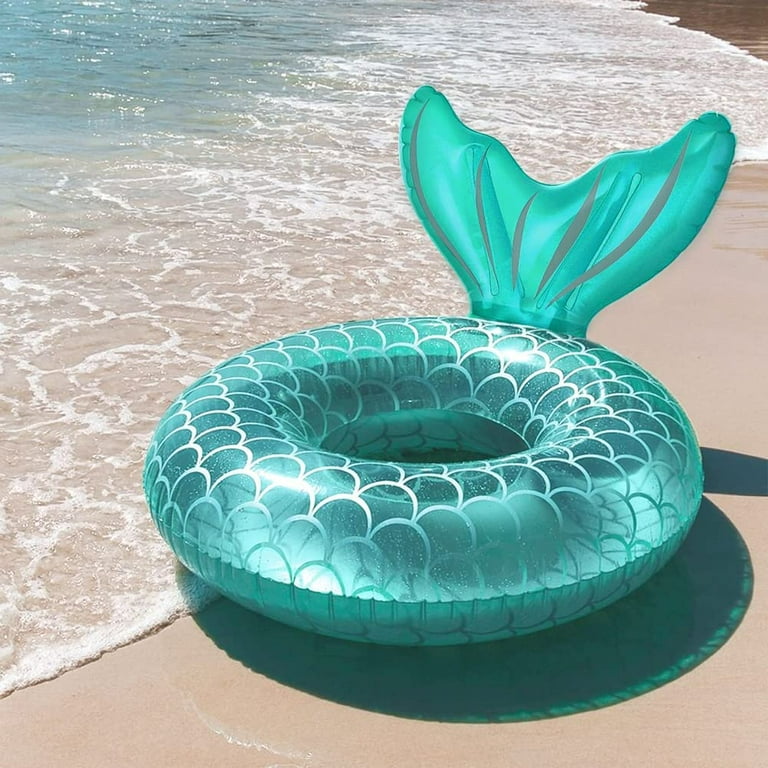 Inflatable Blue Mermaid Tail Swimming Pool Float Adult Floats Water Party Toys