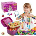 thumbnail image 1 of WISHTIME Snap Pop Beads Jewelry Making Kit for Kids – 420pcs – Large Toddler Beads for Kids Crafts Toys – Kids Beads Jewelry Toys for Girls – Pop Beads Toys for Toddlers & Kids 3 to 8 Years Old, 1 of 10