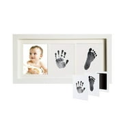 Wisolt Baby Hand and Footprint Frame - White, 1st Year Keepsake, for Babies, Wall or Table Display