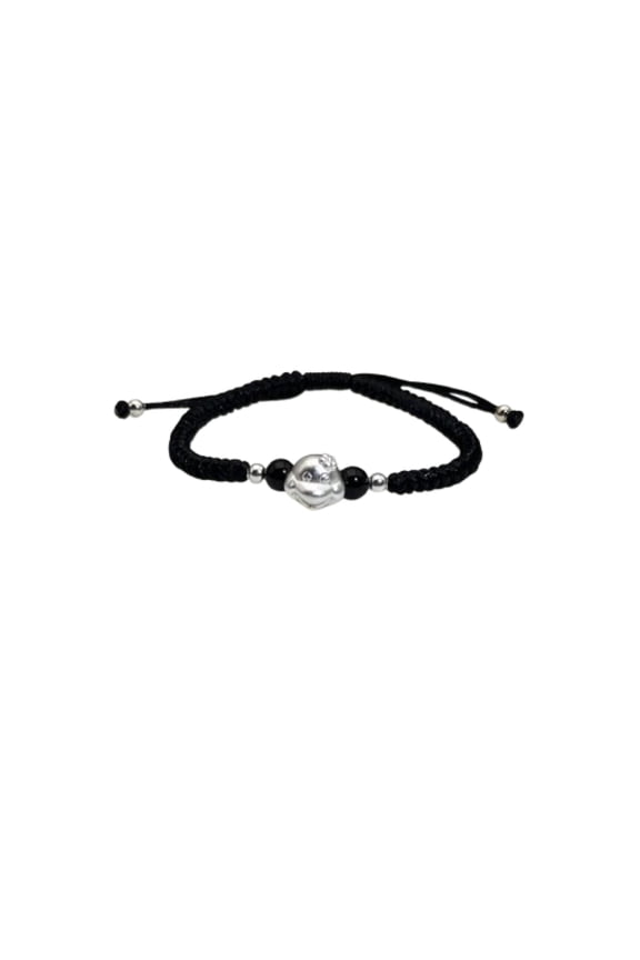 Black String Bracelet with 999 Sterling Silver Accessories - Protection for Benming Year