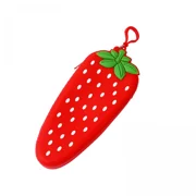 Wisolt Strawberry Silica Pencil Pouch, Red, 1 Count
