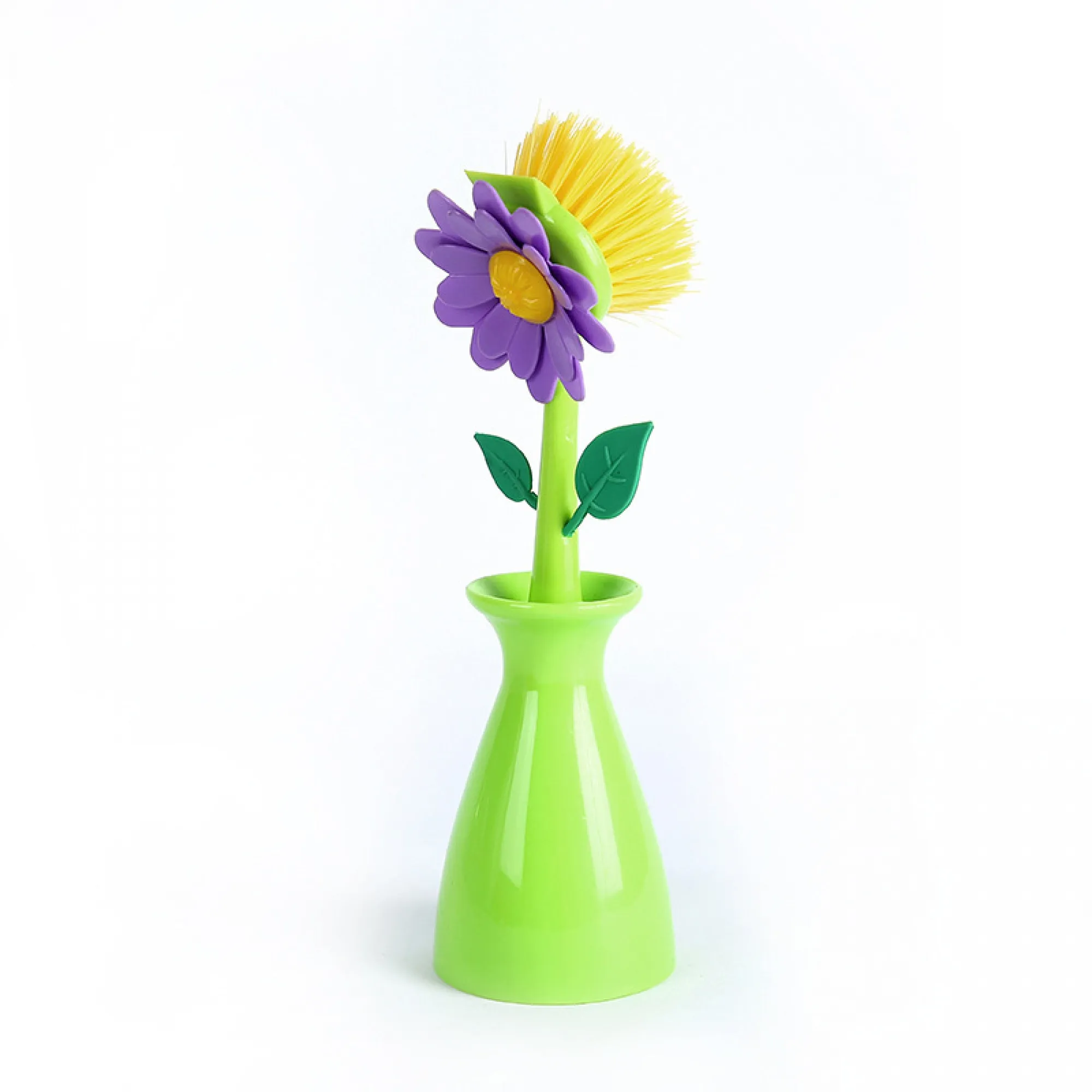 Wisolt Green Vase Shape Dish Cleaning Brush