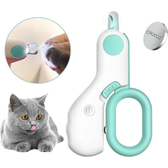 Oazouf Cat Nail Clippers with LED Lights - Professional Pet Nail Clipper Safety Dog Cat Trimmer for Small Animals Dog Cat Rabbit Bird Puppy Kitten