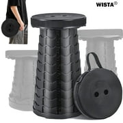 WISTA Collapsible Telescoping Camping Stool: Portable Retractable Folding Stool for Outdoor Fishing Hiking Gardening BBQ, Max Load 550lbs