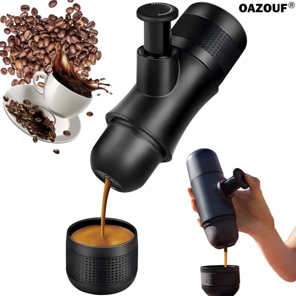OAZOUF Portable Espresso Maker: Hand Press Coffee Maker for Travel Camping, Barista Quality, No Electricity, Easy to Clean