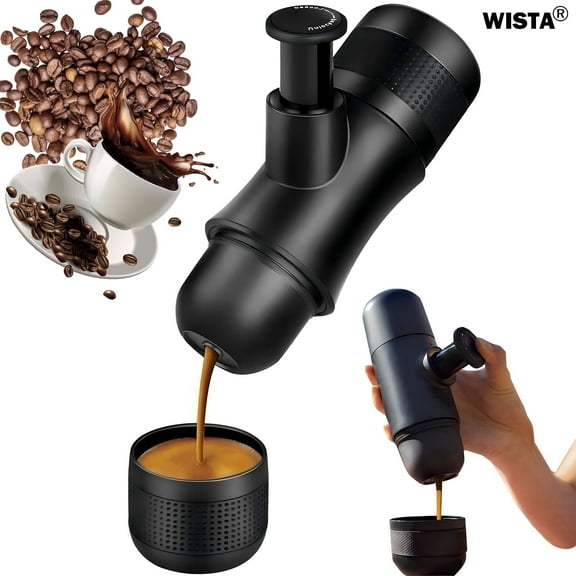 WISTA Portable Espresso Maker: Hand Press Coffee Maker for Travel Camping, Barista Quality, No Electricity, Easy to Clean