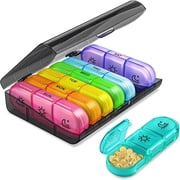 OAZOUF Weekly Pill Organizer 3 Times a Day - Large 7 Day Pill Box with Easy Open Design and Large Compartment - Medicine Pill Organizer for Pills Vitamin Fish O
