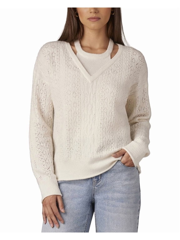 womens Twofer Sweater, XL