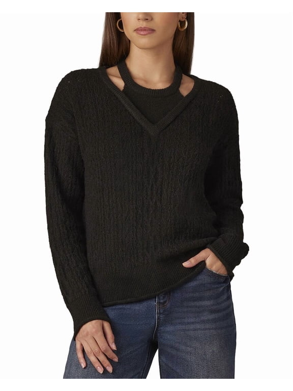 womens Twofer Sweater, m