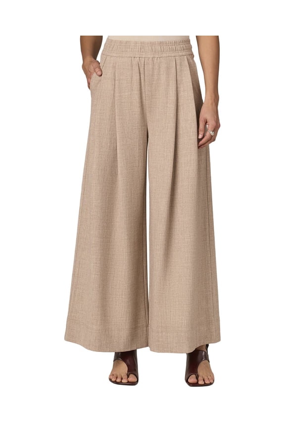 womens Ultra Skyrise Double Pleat Wide Leg Glider Pant, xs, Tan