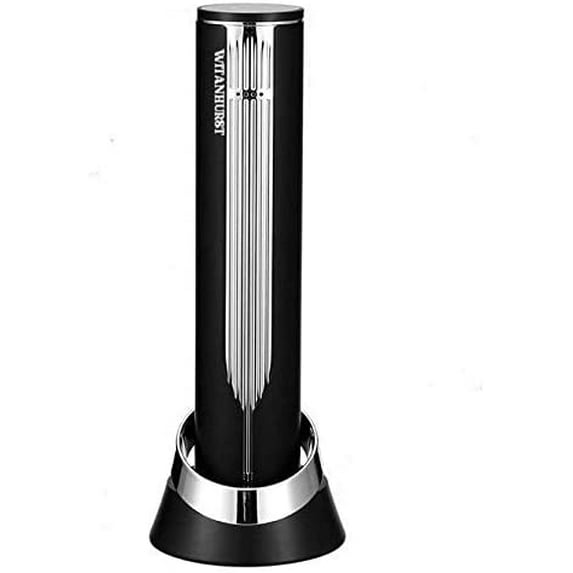 WITANHURST Electric Wine Opener with foil cutter, Rechargeable Battery Wine Bottle opener with Charger and Charging Stand, Automatic Complete Wine Gifts Set Wine Opener with foil remover (Silver)