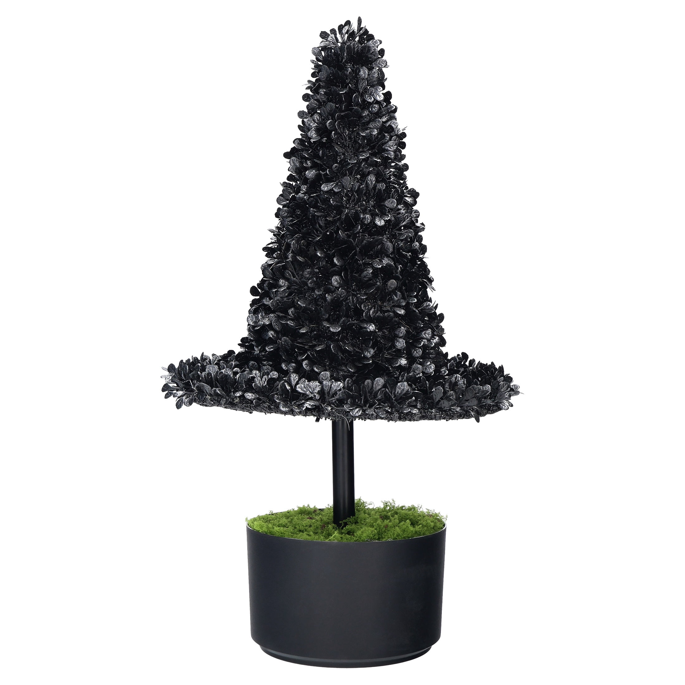Witch Hat Topiary Decoration, Black, 17.6", Halloween by Way To Celebrate