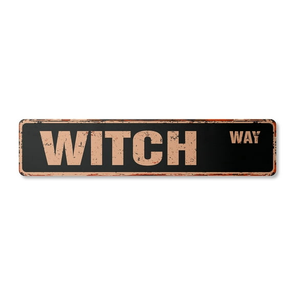 WITCH Vintage Plastic Street Sign witchraft witches signs wiccan Halloween | Indoor/Outdoor | 24" Wide