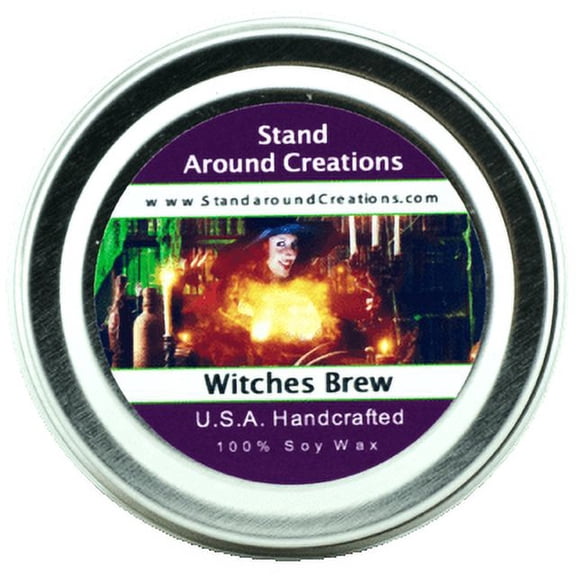 WITCHES BREW TIN 2-OZ. ALL NATURAL SOY CANDLE