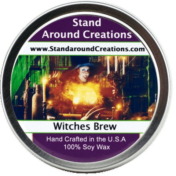WITCHES BREW TIN 8-OZ. ALL NATURAL SOY CANDLE