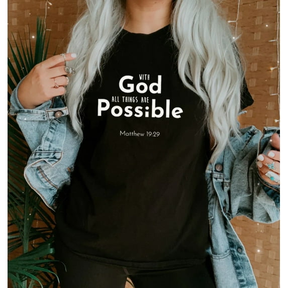 WITH GOD ALL THINGS ARE POSSIBLE Graphic Plus Short sleeve T-Shirt