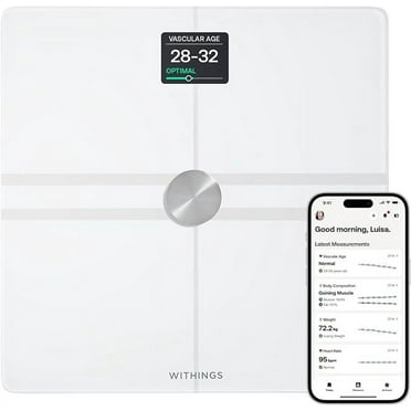 WITHINGS Body Comp - Scale for Body Weight and Complete Body Analysis, Wi-Fi & Bluetooth, Baby Digital Scale, Accurate Visceral Fat, Heart Health, Scales Compatible with Apple, FSA/HSA