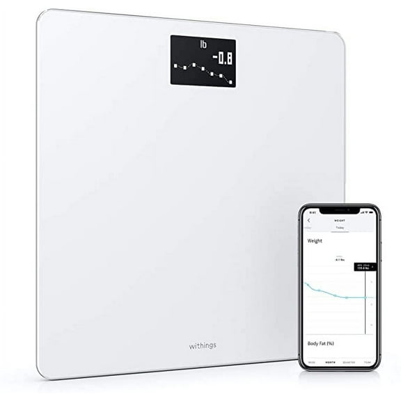 WITHINGS Body — Digital Wi-Fi Smart Scale with Automatic Smartphone App Sync, BMI, Multi-User Friendly, with Pregnancy Tracker & Baby Mode