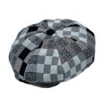 thumbnail image 1 of WITHMOONS 8 Panel Ivy Newsboy Cap - Applejack Paperboy Hat Winter Knitted Checkered Patchwork LDG1562 (Black), 1 of 5