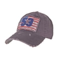 thumbnail image 1 of WITHMOONS Baseball Cap Distressed Trucker Hat Flag Stars Stripes KR1189 (Purple), 1 of 4