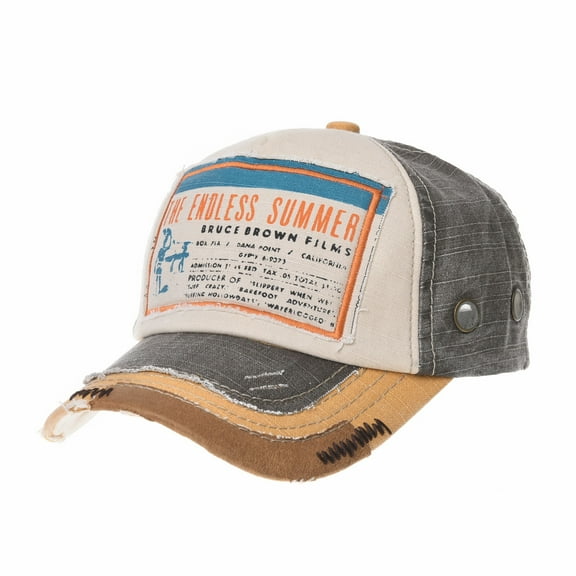 WITHMOONS Baseball Cap Distressed Trucker Hat The Endless Summer Patch DW1968 (Brown)