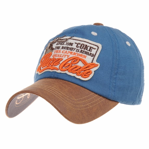 WITHMOONS Baseball Cap Faux Leather Brim Trucker Hat Capricorn LX1192 (Blue)
