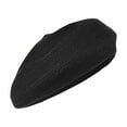 thumbnail image 1 of WITHMOONS Beret Hat Breathable Mesh Summer Straw Berets TGF1209 (Black), 1 of 2