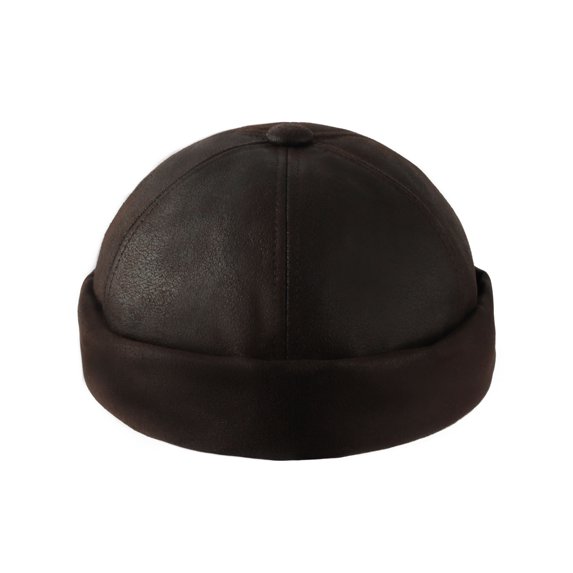 WITHMOONS Brimless Watch Cap Docker Hat Harbour Leon Beanie YT51293 (Darkbrown)