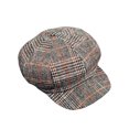 thumbnail image 1 of WITHMOONS Check Cotton Octagonal Hat Newsboy Beret Cap Baker Boy Flat Cap YZG0219 (Grey), 1 of 5