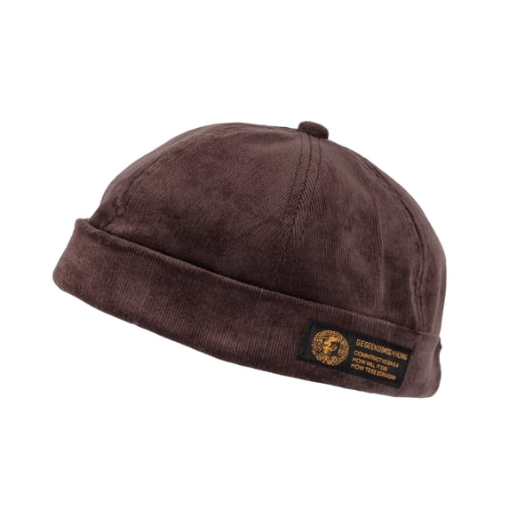 WITHMOONS Corduroy Watch Cap Harbour Leon Docker Hat Adjustable XZ50069 (Brown)