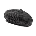 thumbnail image 1 of WITHMOONS Cotton Check Beret Hat French Art Basque Beret Tam Beanie Hat YZF0199 (Black), 1 of 1