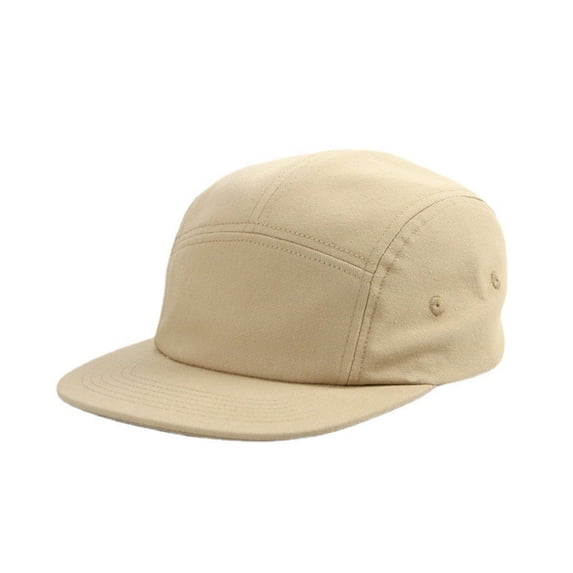 WITHMOONS Cotton Jockey Flat Bill Cap 5 Panel Camp Hat Outdoor Fishing YZ20113 (Beige-L)