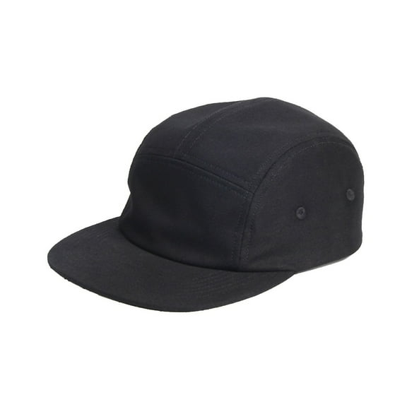 WITHMOONS Cotton Jockey Flat Bill Cap 5 Panel Camp Hat Outdoor Fishing YZ20113 (Black-M)