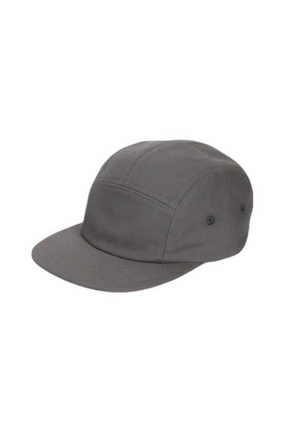 Cotton Jockey Flat Bill Cap 5 Panel Camp Hat Outdoor Fishing YZ20113 (Grey-M)