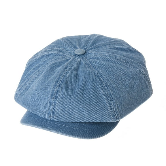 WITHMOONS Denim Cotton Newsboy Hat Baker Boy Beret Flat Cap KR3613 (Lightblue)