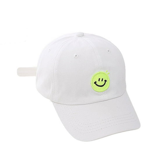 WITHMOONS Kids Boys Girls Smile Baseball Cap Low Profile Cotton Hat Adjustable Size YZI0159 (White)