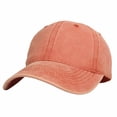 thumbnail image 1 of WITHMOONS Plain Distressed Vintage Womens Cotton Baseball Caps KZ10032 (Orange), 1 of 2
