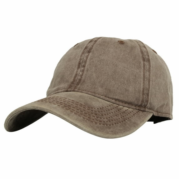 WITHMOONS Plain Six Panel 100% Cotton Baseball Cap Adjustable KZ10032 (Brown)