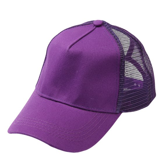 WITHMOONS Ponytail High Bun Hat Ponycaps Cotton Baseball Cap PZ10042 (Purple)