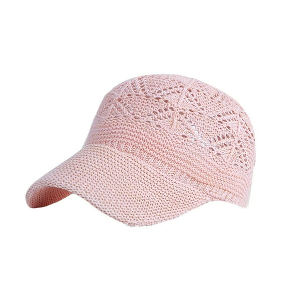 WITHMOONS Summer Breathable Knit Hat Basic Baseball Cap Adjustable Size Dad Hats YZ10172 (Pink)