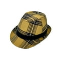 thumbnail image 1 of WITHMOONS Tartan Plaid Check Pattern Fedora Hat Madras Classic Trilby LD61468 (Yellow), 1 of 6