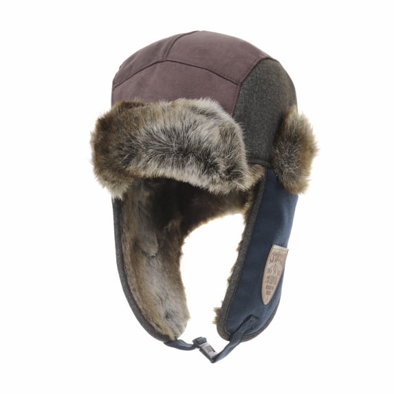 WITHMOONS Trapper Winter Trooper Hat Ear Flap Cap 3-color Block CR7162 (Brown)