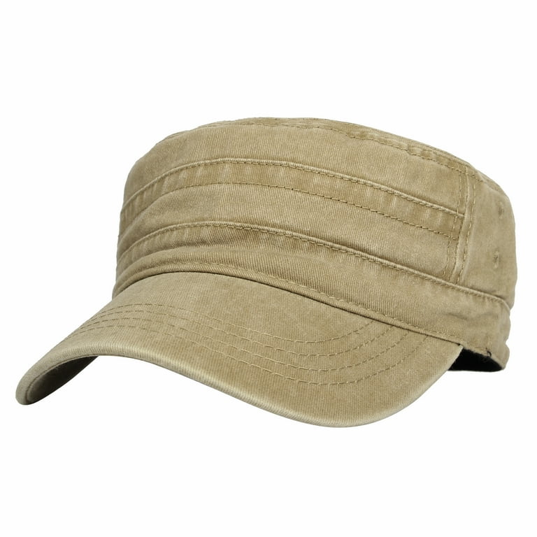 WITHMOONS Vintage Cadet Cap Washed Cotton Military Style