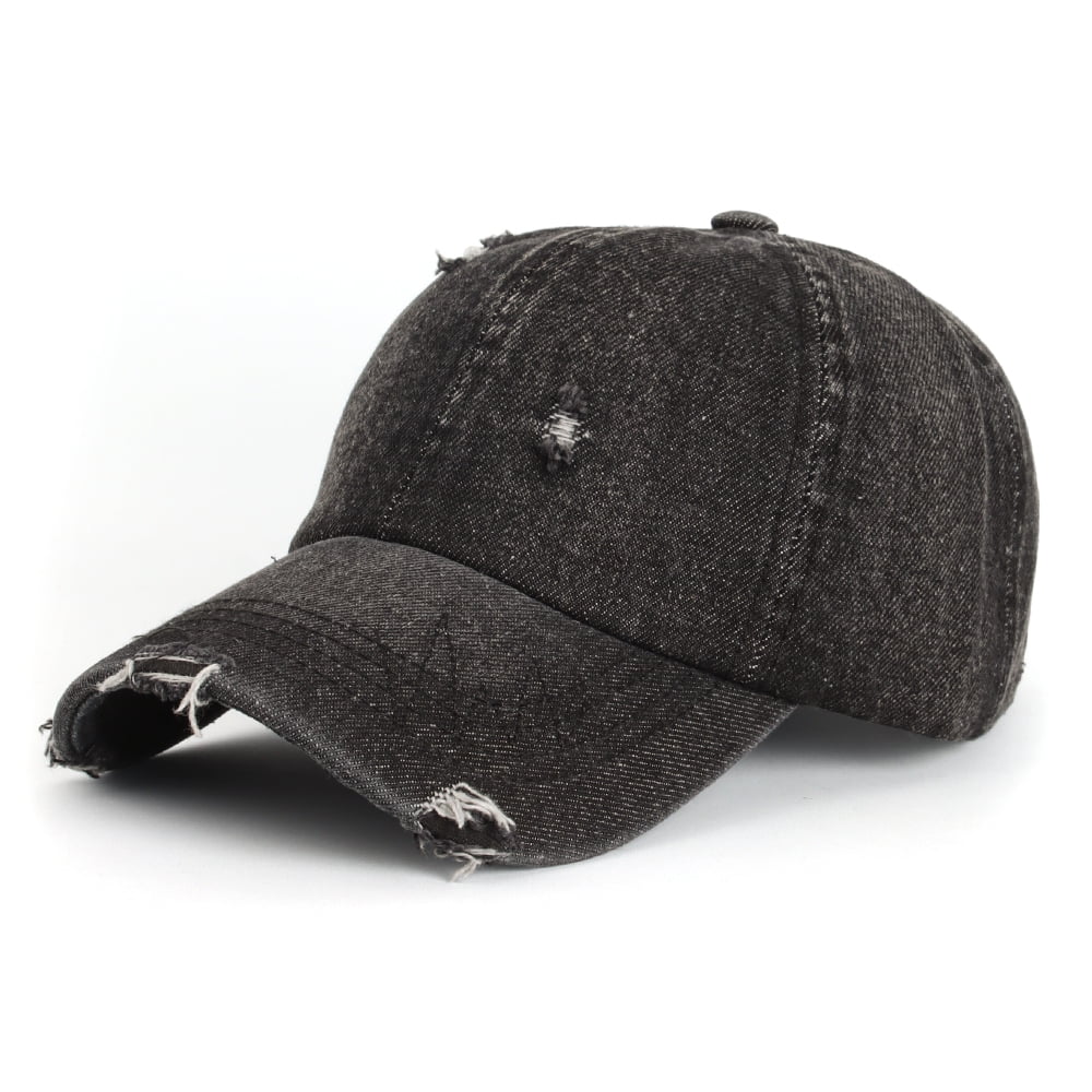WITHMOONS Vintage Cotton Denim Unisex Baseball Cap Casual