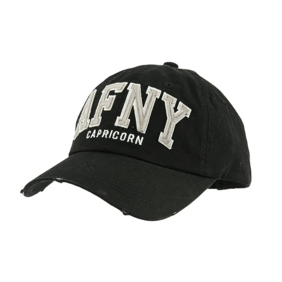 WITHMOONS Vintage Herringbone AFNY Lettering Summer Baseball Cap CR1062 (Black)