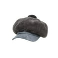 thumbnail image 1 of WITHMOONS Winter Fuzzy Pom Fleece Y2K Newsboy Hat Suede Brim Baker Boy Beret Flat Cap SLG1453 (Grey), 1 of 5