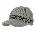 thumbnail image 1 of WITHMOONS Winter Knit Visor Beanie Hat Baseball Watch Cap CRQ1102 (Grey), 1 of 4
