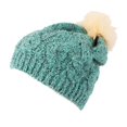 thumbnail image 1 of WITHMOONS Winter Knitted Cable Bobble Pom Beanie Hat Slouchy DWP1136 (Green), 1 of 2