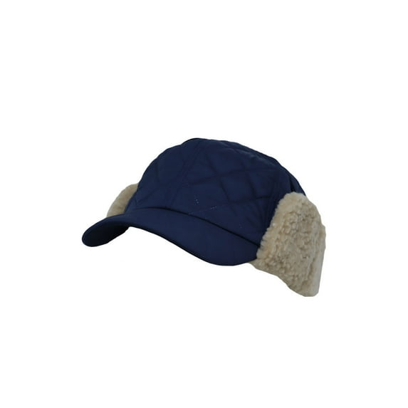 WITHMOONS Winter Padded Quilting Earflaps Chin Strap Baseball Cap Hunting Hat CTT1491 (Navy)